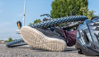 person in bicycle accident